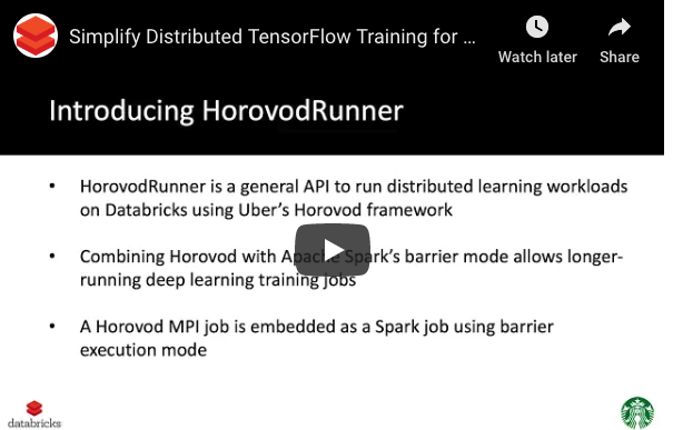 简化分布式TensorFlow训练用于星巴克的快速图像分类
