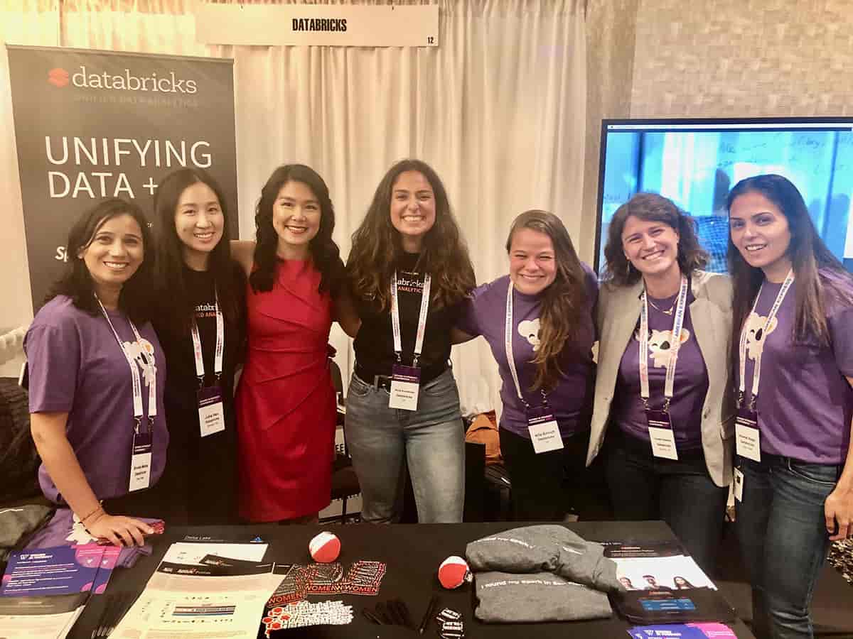 参加2019年女性产品大会的Databricks团队成员
